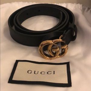 Gucci Leather Belt with Double G Buckle